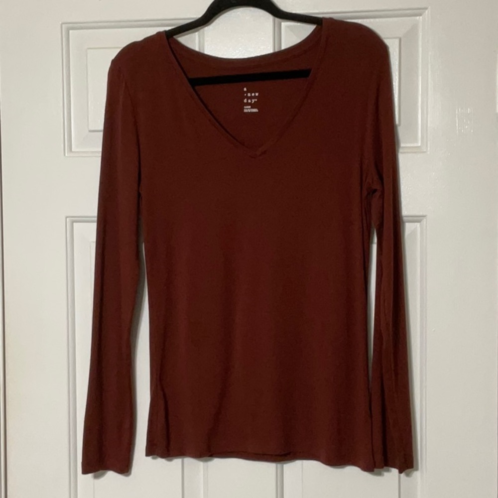 A New Day Brown Long Sleeve Tee - Size Large